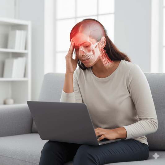 Illustration of tension headache trigger points from neck and shoulder strain